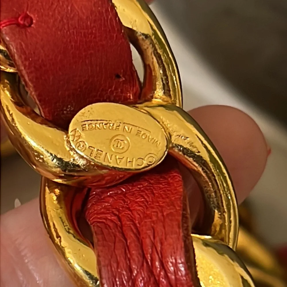 Chanel vintage red leather belt - Picture 3 of 9